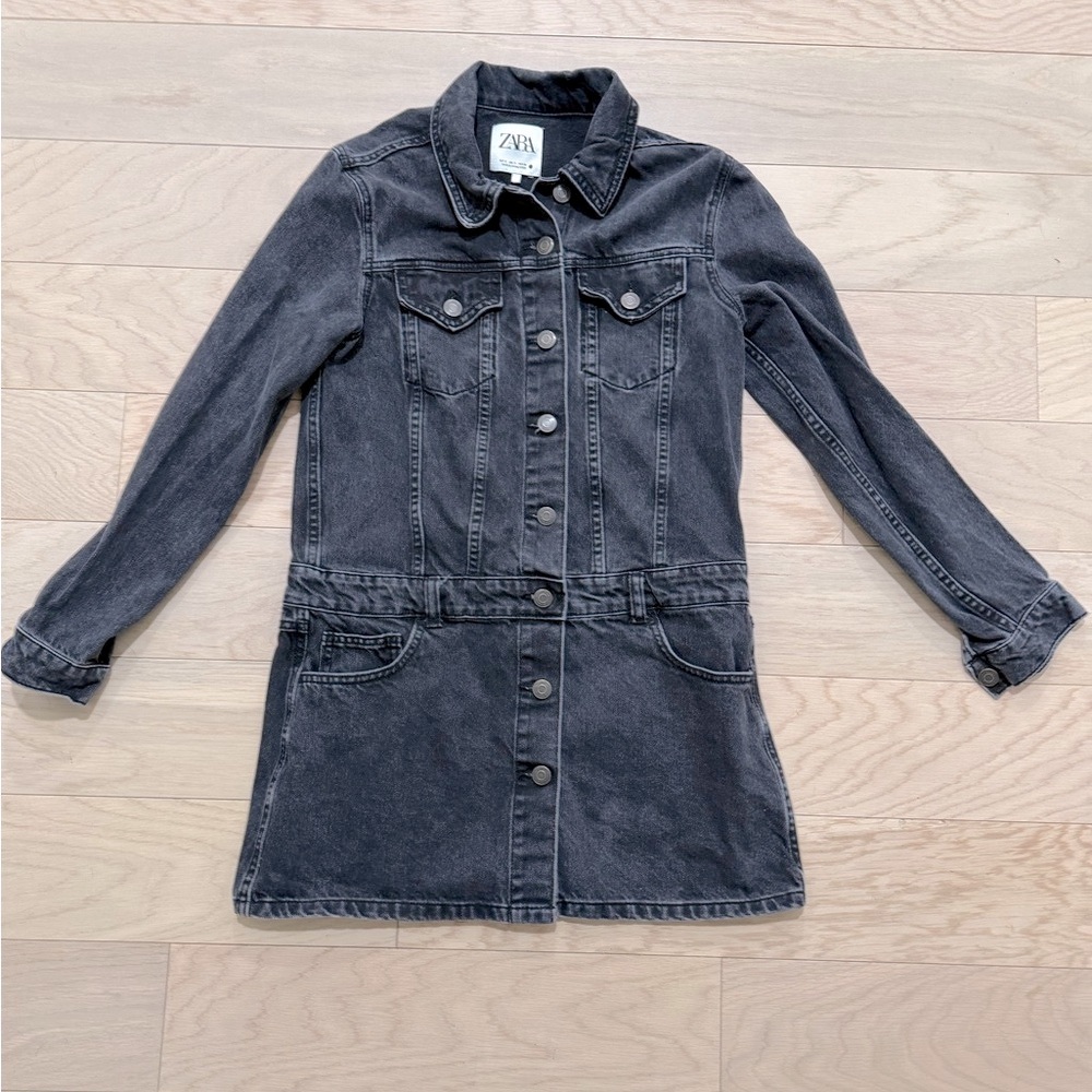 Zara Dark Gray Denim Dress